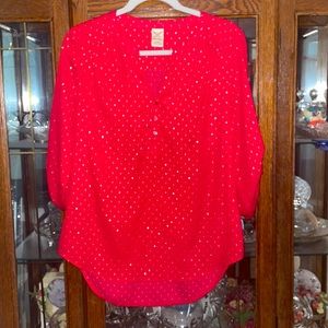 Faded glory size s(4-6) polyester 3 quarter length sleeve blouse!